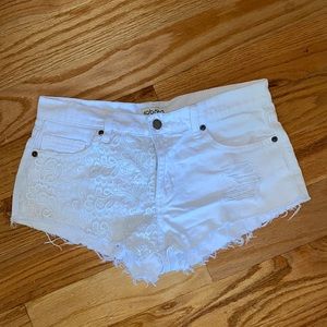 White Jean Shorts Size 26